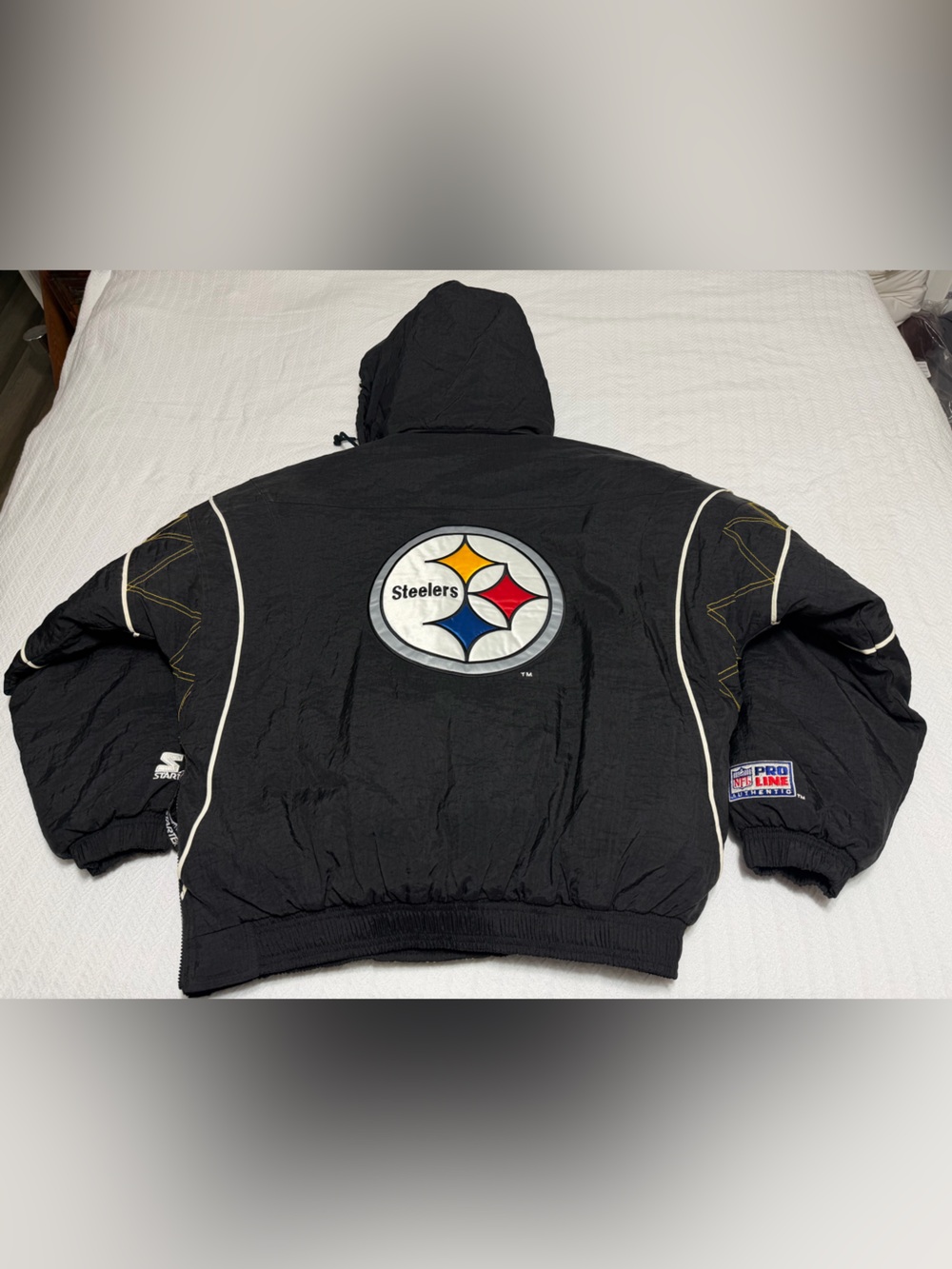 Vintage Pittsburgh Steelers Pullover Jacket Mens Large Starter Pro Line FLAWLESS